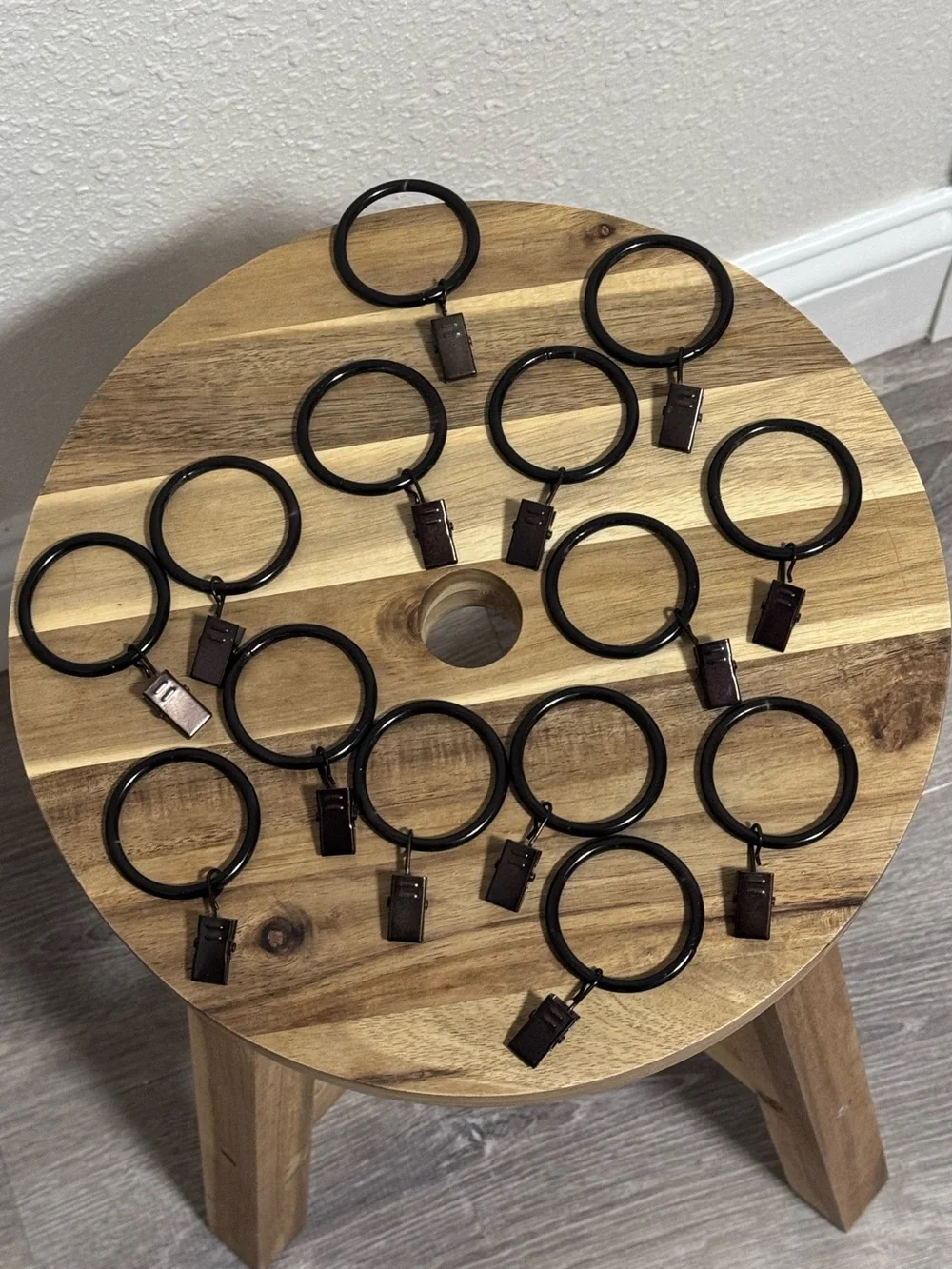 Threshold Oil Rubbed Bronze Curtain Clip Rings Set of 14 Drape Hardware Like New